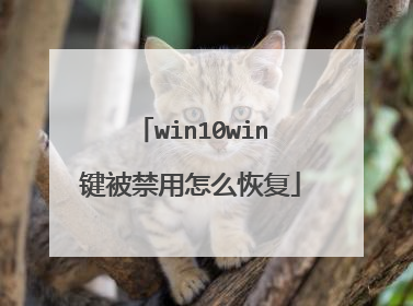 win10win键被禁用怎么恢复