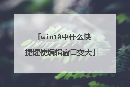 win10中什么快捷键使编辑窗口变大