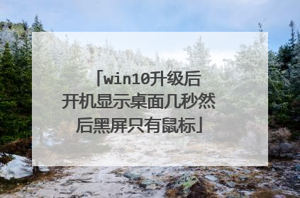 win10升级后开机显示桌面几秒然后黑屏只有鼠标