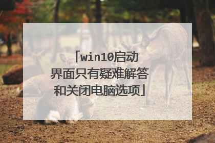win10启动界面只有疑难解答和关闭电脑选项