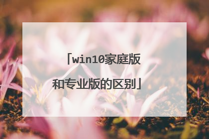 win10家庭版和专业版的区别