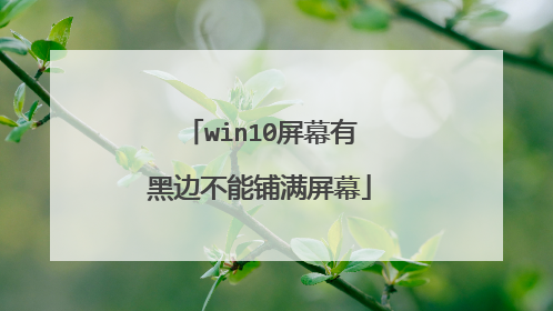 win10屏幕有黑边不能铺满屏幕