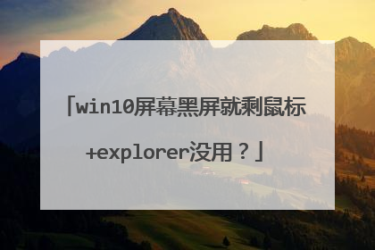 win10屏幕黑屏就剩鼠标+explorer没用？