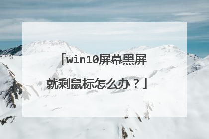 win10屏幕黑屏就剩鼠标怎么办？