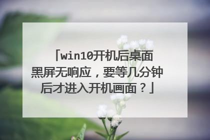 win10开机后桌面黑屏无响应,要等几分钟后才进入开机画面?