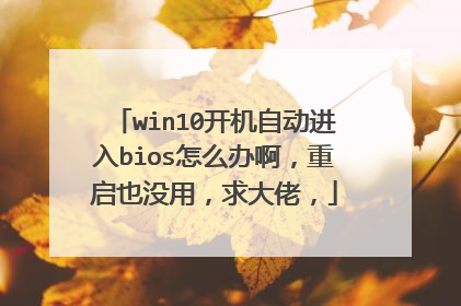 win10开机自动进入bios怎么办啊，重启也没用，求大佬，