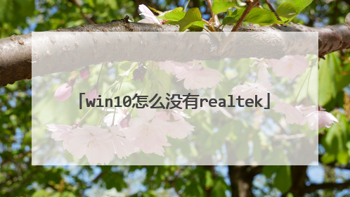 win10怎么没有realtek