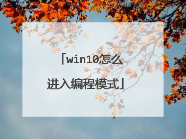 win10怎么进入编程模式