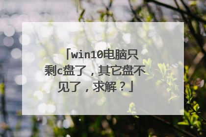 win10电脑只剩c盘了,其它盘不见了,求解?