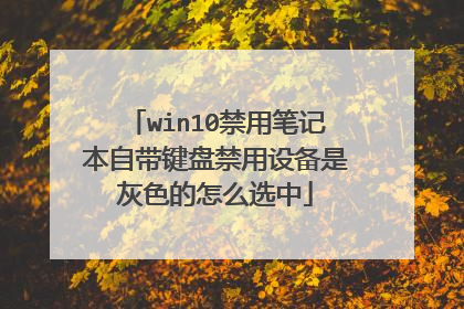 win10禁用笔记本自带键盘禁用设备是灰色的怎么选中