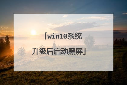 win10系统升级后启动黑屏