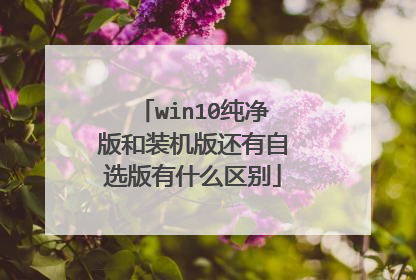 win10纯净版和装机版还有自选版有什么区别