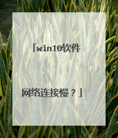 win10软件网络连接慢？