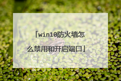 win10防火墙怎么禁用和开启端口