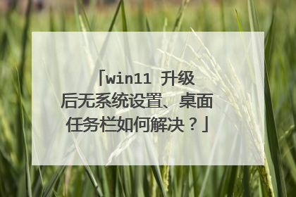 win11 升级后无系统设置、桌面任务栏如何解决？