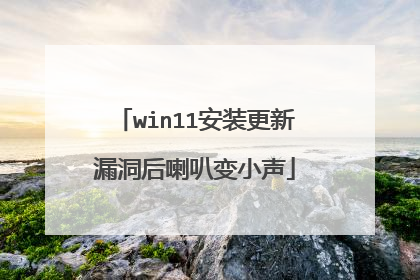 win11安装更新漏洞后喇叭变小声