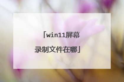 win11屏幕录制文件在哪