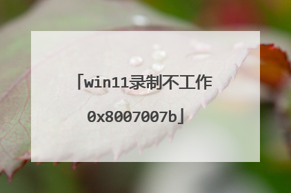 win11录制不工作0x8007007b
