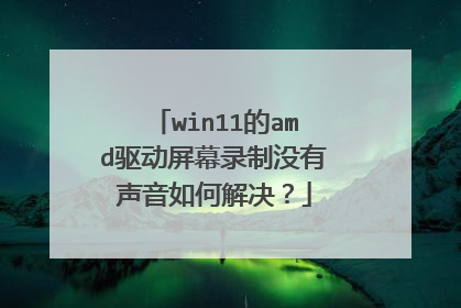 win11的amd驱动屏幕录制没有声音如何解决?