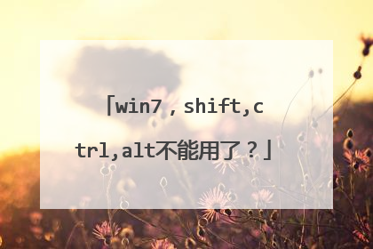 win7,shift,ctrl,alt不能用了?