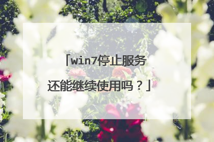 win7停止服务还能继续使用吗?