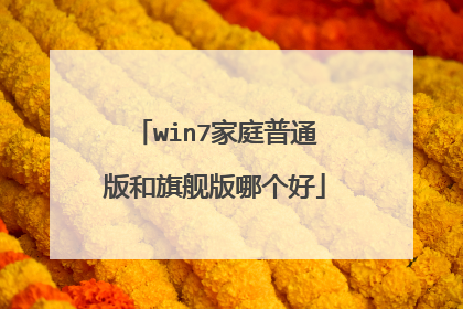 win7家庭普通版和旗舰版哪个好