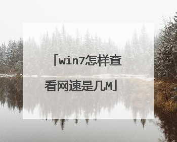 win7怎样查看网速是几M