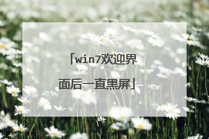 win7欢迎界面后一直黑屏
