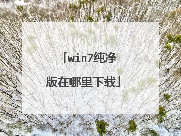 win7纯净版在哪里下载