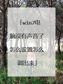 win7电脑没有声音了怎么设置怎么调出来