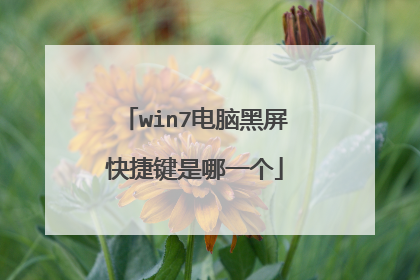 win7电脑黑屏快捷键是哪一个