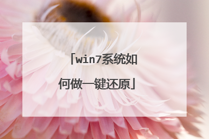 win7系统如何做一键还原