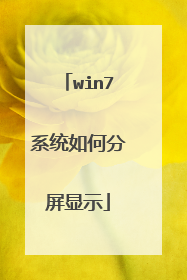 win7系统如何分屏显示