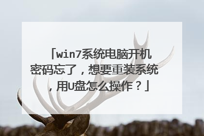 win7系统电脑开机密码忘了,想要重装系统,用U盘怎么操作?