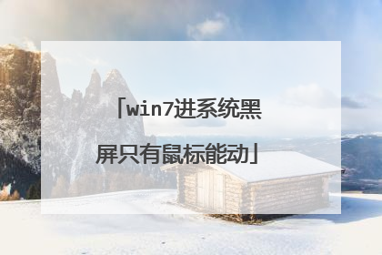 win7进系统黑屏只有鼠标能动
