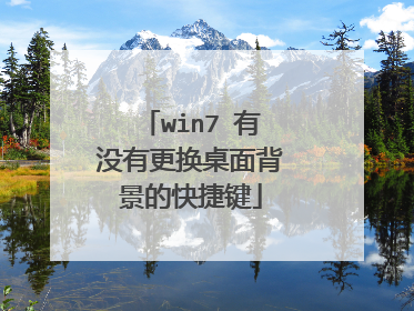 win7 有没有更换桌面背景的快捷键