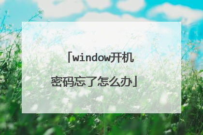 window开机密码忘了怎么办