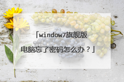 window7旗舰版电脑忘了密码怎么办?