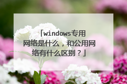 windows专用网络是什么，和公用网络有什么区别？
