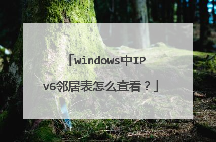 windows中IPv6邻居表怎么查看?