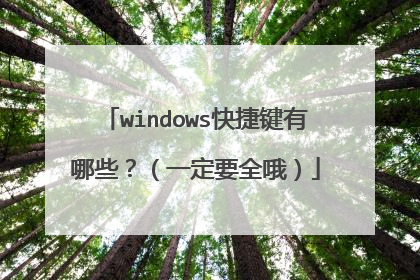 windows快捷键有哪些？（一定要全哦）