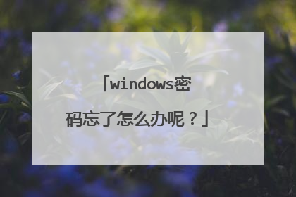 windows密码忘了怎么办呢?