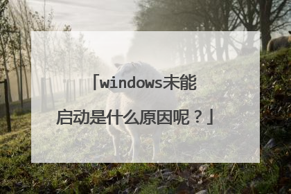windows未能启动是什么原因呢?