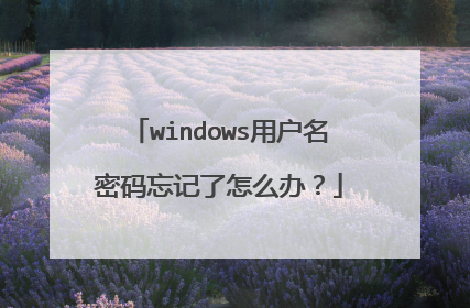 windows用户名密码忘记了怎么办?