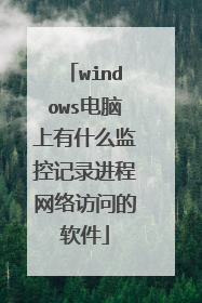 windows电脑上有什么监控记录进程网络访问的软件