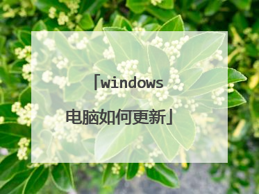 windows电脑如何更新