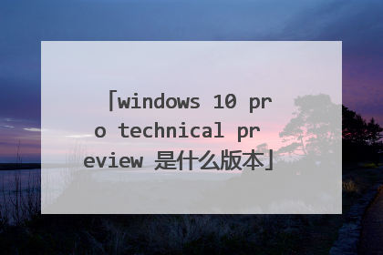 windows 10 pro technical preview 是什么版本