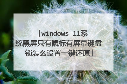 windows 11系统黑屏只有鼠标有屏幕键盘锁怎么设置一键还原