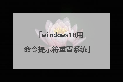 windows10用命令提示符重置系统