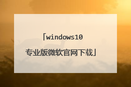 windows10 专业版微软官网下载